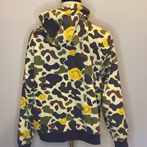 Market x SMILEY Camo Twill Zip Hoodie (sx XL) - Picture 7 of 8